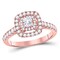 Gem And Harmony 3/4 Carat (G-H I1-I2) Princess-Cut Diamond Engagement Ring in 14K Rose Pink Gold